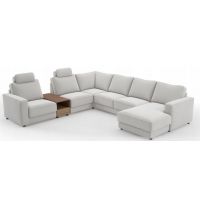 Bydgoskie Meble - ALEXANDRIA REC/BKP+2,5F+TRE+1,5+moduł PRIME+1,5RFP// 1,5RFL+moduł PRIME+ 1,5+TRE+2,5F+REC/BKL | Narożnik z funkcją spania, pojemnikiem, funkcją relax elektryczną i USB