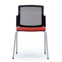 BGROUP - 4JOB Krzesło Konferencyjne NET S40 / S45 | Stelaż Metalowy na 4 nogach w opcji Kółka | Oparcie Siatkowe