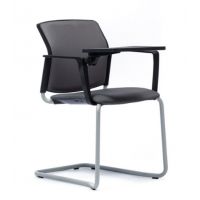 BGROUP - 4JOB Krzesło Konferencyjne SOFT S50 | Stelaż Metalowy na płozie | Oparcie Tapicerowane