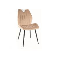 SIGNAL - ARCO Velvet Krzesło | Stelaż Czarny | Beż Bluvel 28 | 2 sztuki | DOSTĘPNE OD RĘKI