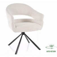 SIGNAL - BORGO RAVEN Krzesło | Obrót siedziska | Tkanina Raven 22 Beż | Stelaż Czarny mat