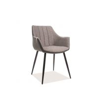 SIGNAL - BRUNO Krzesło | Tkanina Szary 144 | Stelaż czarny | DOSTĘPNE OD RĘKI