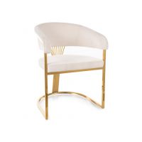 SIGNAL - CROWN Velvet Krzesło | Tkanina Jasny beż Bluvel 22 | Stelaż złoty