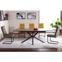 SIGNAL - LOGAN Stół 160-200x90 | Orzech | Czarny Mat