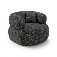 Mars Meble - LUMI Fotel na obrotowej podstawie | BLACK – Rimba 11 | PROMOCJA