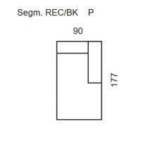 Bydgoskie Meble - ALEXANDRIA Segm. REC/BK P z pojemnikiem prawy