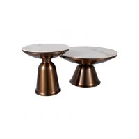 SIGNAL - VERA Ława Zestaw | Biały | Miedziany