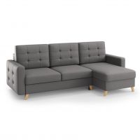 Mars Meble - VEGAS DARK GREY Narożnik z funkcją i pojemnikiem | VELO 634 | PROMOCJA