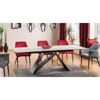 SIGNAL - WESTIN III CERAMIC Stół 160-240x90 | Biały marmur | Czarny mat