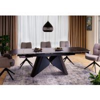 SIGNAL - ARMANDO Stoł rozkładany 160-240x90cm | Ceramika czarny mat | Czarny mat