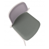 GROSPOL - ASPEN Krzesło Konferencyjne V WT White / Chrome | Oparcie Tapicerowane | Płoza