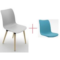 BGROUP - COWORKER Krzesło Konferencyjne SOFT S130 | Stelaż Drewniany na 4 nogach | Kubełek Tapicerowany