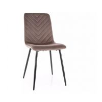 SIGNAL - DAREN Velvet Krzesło | Bluvel 38 cappuccino | Stelaż metal czarny mat | 4 sztuki | DOSTĘPNE OD RĘKI