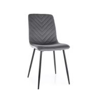 SIGNAL - DAREN Velvet Krzesło | Bluvel 14 szary | Stelaż metal czarny mat