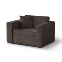 Mars Meble - DAVE 80 BRĄZOWY Sofa z funkcją spania i pojemnikiem PROMOCJA