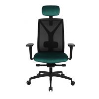 GROSPOL - VALIO Fotel Obrotowy BS HD Black / Chrome | Mechanizm Synchro Plus SP3 | Regulowana Głębokość Siedziska i Profil Lędźwiowy | Zagłówek | Zgodny z Rozporządzeniem z 2023 roku