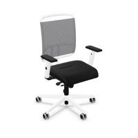 NOWY STYL - @-SENSE Fotel obrotowy PW-W FS | Oparcie siatkowe | Mechanizm FS | Wersja WHITE