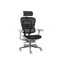 GROSPOL - ERGOHUMAN 2 ELITE ST Fotel Obrotowy GS Black | Szary Stelaż | Czarna Siatka | Mechanizm Drift Tilt | Podłokietnik 5D | Fotel do 150 kg | Zgodny z Rozporządzeniem z 2023 roku