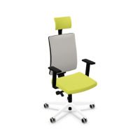 NOWY STYL - NAVIGO Fotel Obrotowy SWIVEL CHAIR MESH PLUS WHITE | Oparcie Siatkowe 3D | Wersja Biała W | Regulowane Podparcie Lędźwi | Zgodny z Rozporządzeniem z 2023 roku