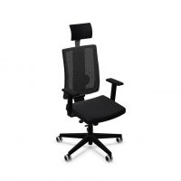 NOWY STYL - NAVIGO Fotel Obrotowy SWIVEL CHAIR MESH PLUS BLACK | Oparcie Siatkowe 3D | Wersja Czarna BL | Regulowane Podparcie Lędźwi | Zgodny z Rozporządzeniem z 2023 roku