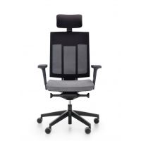 PROFIM - XENON NET Fotel Obrotowy 110S | Oparcie Siatkowe | Mechanizm SYNCHRO | Zagłówek | Zgodny z Rozporządzeniem z 2023 roku