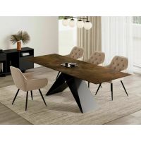 SIGNAL - WESTIN CERAMIC OSSIDO BRUNO Stół 160-240x90 | Brąz mat | Czarny mat