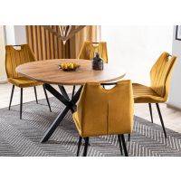 SIGNAL - GASTON Stół 100x100-135x75h | Dąb Artisan | Czarny