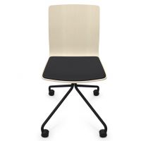 PROFIM - COM Krzesło Konferencyjne K22HC | Kubełek ze Sklejki | Tapicerowana Nakładka na Siedzisko | Stelaż Typu "Pająk" | Wersja na Kółkach