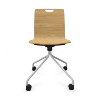 PROFIM - COM Krzesło Konferencyjne K12HC | Kubełek ze Sklejki | Stelaż Typu "Pająk" | Wersja na Kółkach