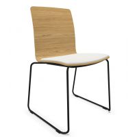 PROFIM - COM Krzesło Konferencyjne K22V | Kubełek ze Sklejki | Tapicerowana Nakładka na Siedzisko | Płoza V