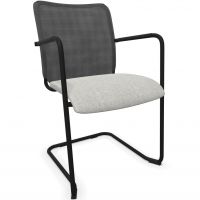 PROFIM - SUN Krzesło Konferencyjne V 2P | Oparcie Siatkowe | Na Płozie | Podłokietniki