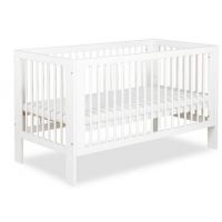 KLUPŚ - OLIVIA Łóżeczko dziecięce 140×70 | Z barierką | Biel