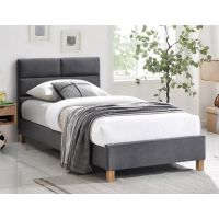 SIGNAL - SIERRA VELVET Łóżko 90x200 | Szare Tapicerka 150