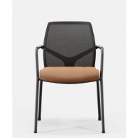 BGROUP - SKILL Krzesło Konferencyjne SKN44B | Oparcie Siatkowe | Na 4 nogach | Sztaplowanie do 2 sztuk